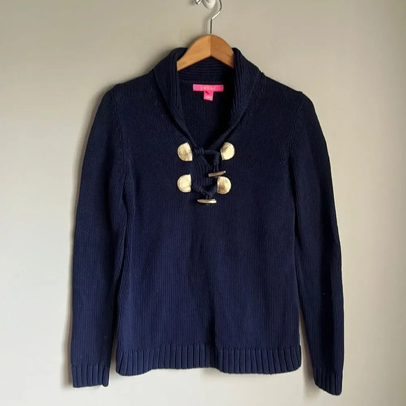 Lilly Pulitzer Bainbridge Toggle Shawl Collar Knit Sweater - Picture 3 of 12